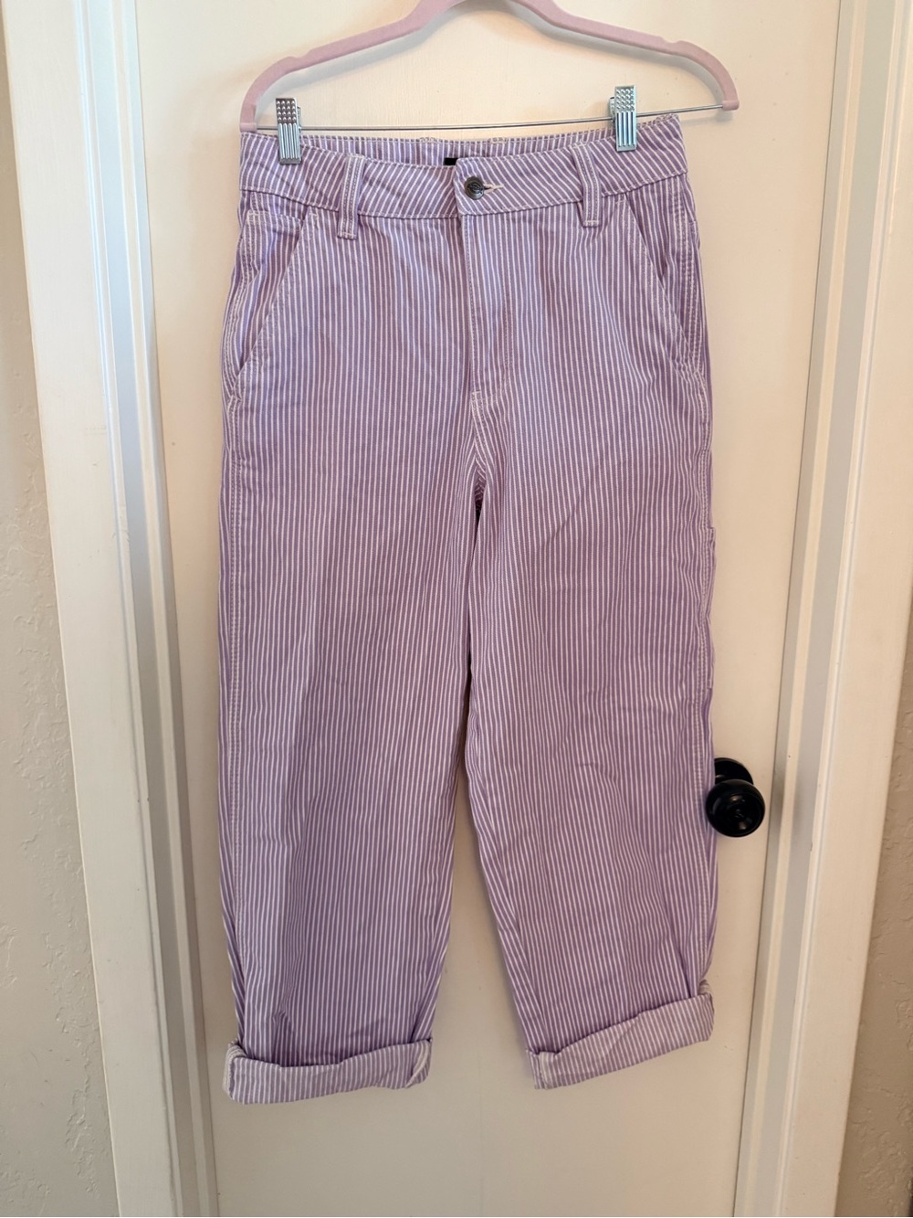 Dickies Lilac and White Pinstripe Chinos